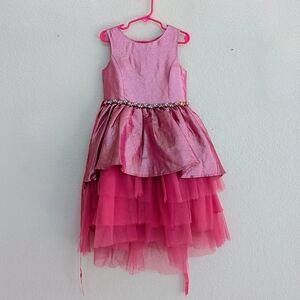 Rare Editions Sparkling Pink Layered Dress